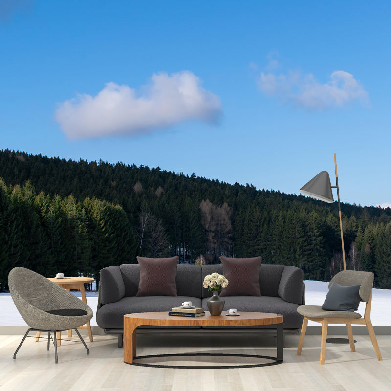 Vivid Photography Style Forest Mural Wallpaper Mildew Resistant for Living Room