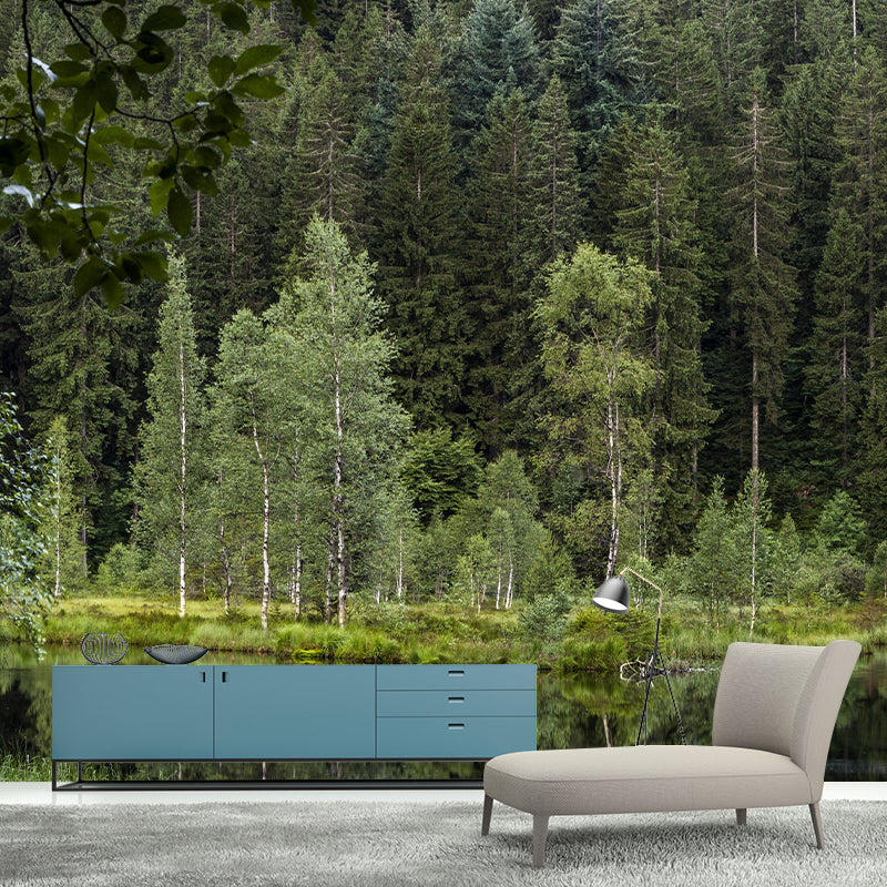 Contemporary Photography Style Forest Mural Wallpaper Mildew Resistant Wall Art