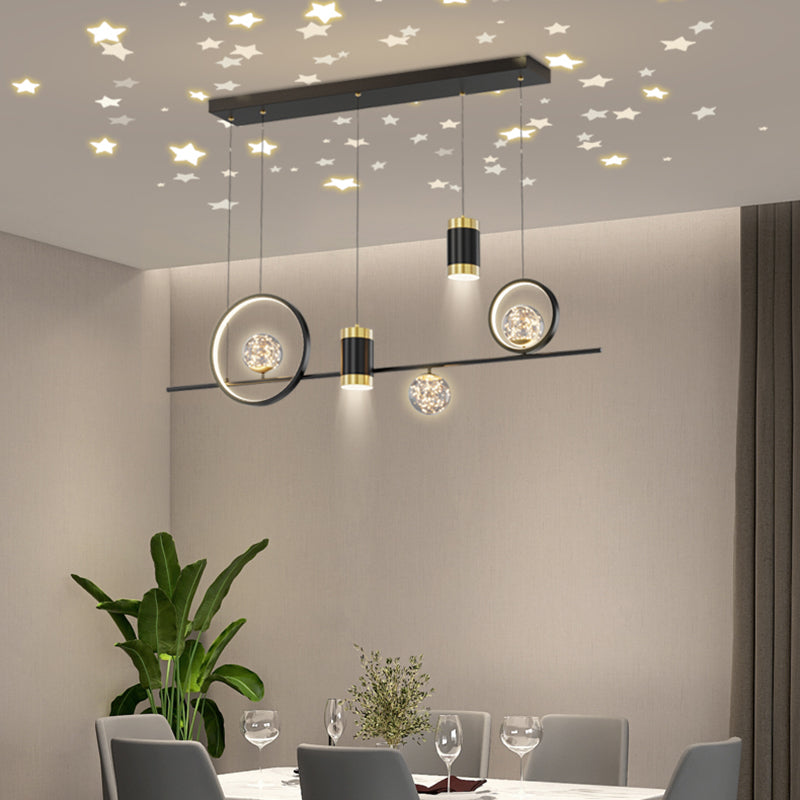 Spherical Shape Island Lights Contemporary Style Metal Island Lighting