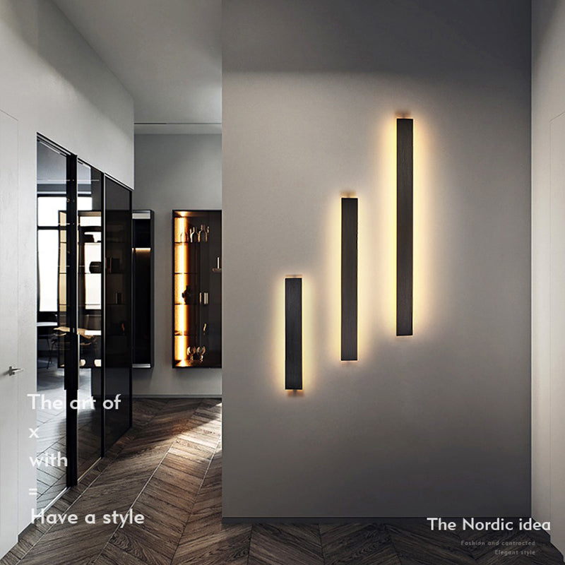 Linear Shape Metal Wall Light Modern Style Single Light Wall Mounted Light Fixture