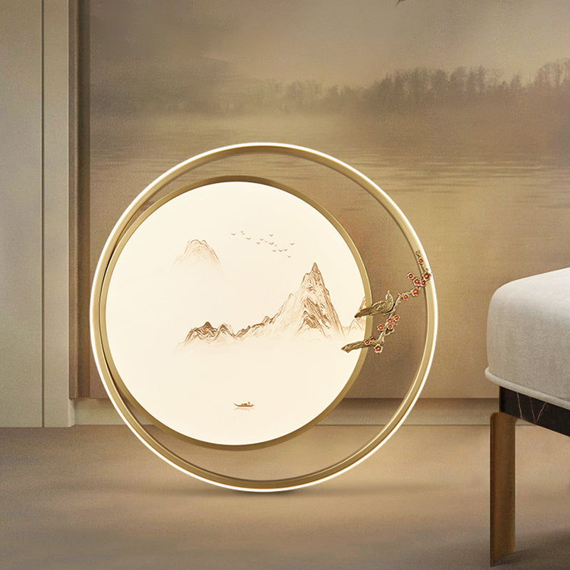 Circular Shape Flush Mount Lamps Modern Metal 2-Light Flush Mount Fixtures in Gold
