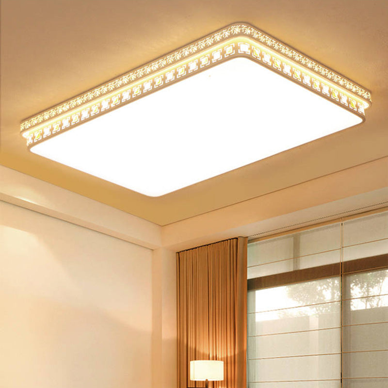 Plafonnier en cristal de forme géométrique de Style Simple et moderne, 1 lumière en fer pour salon et chambre à coucher