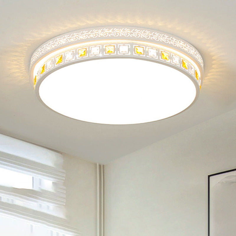 Plafonnier en cristal de forme géométrique de Style Simple et moderne, 1 lumière en fer pour salon et chambre à coucher