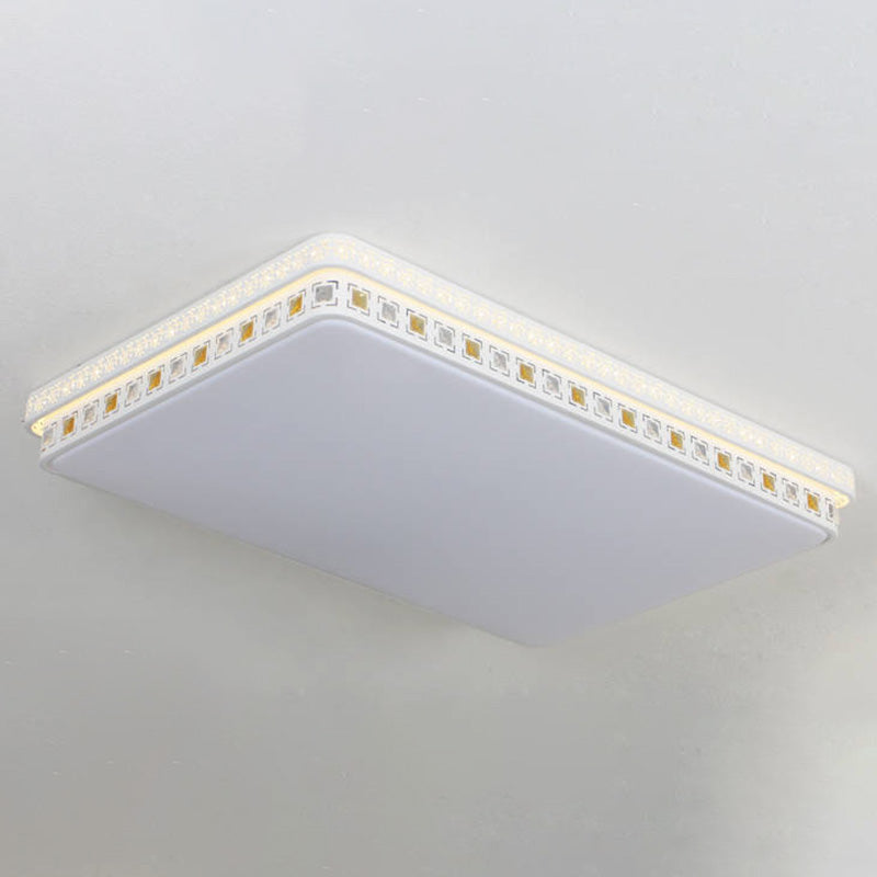 Plafonnier en cristal de forme géométrique de Style Simple et moderne, 1 lumière en fer pour salon et chambre à coucher