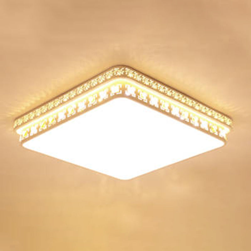 Plafonnier en cristal de forme géométrique de Style Simple et moderne, 1 lumière en fer pour salon et chambre à coucher