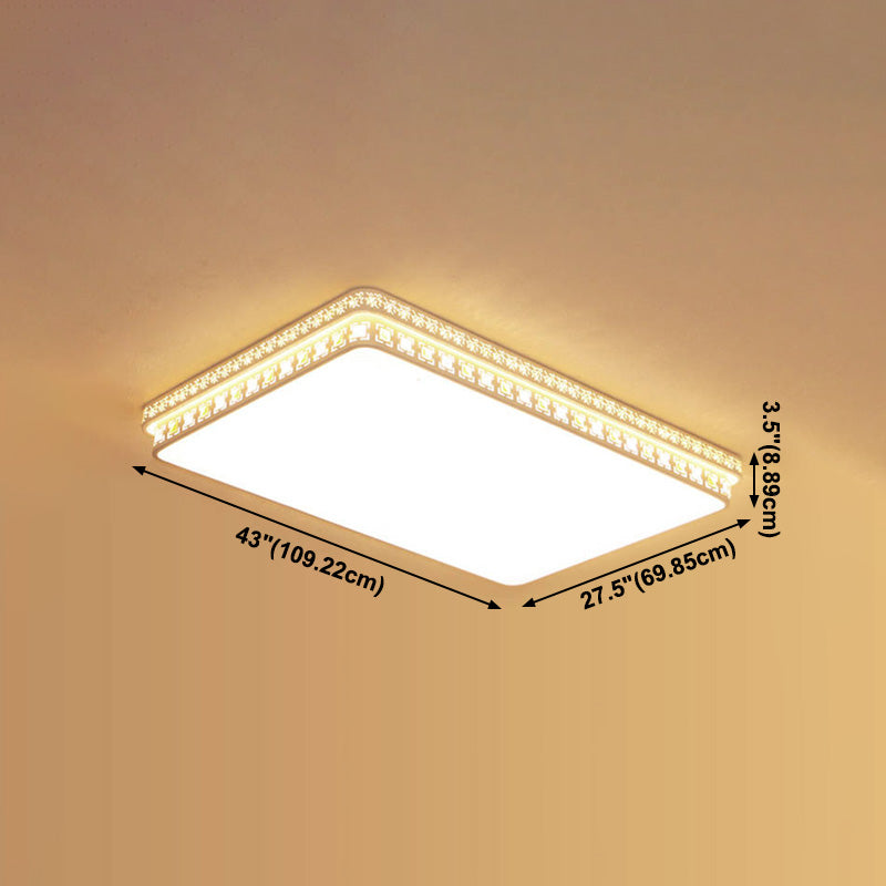 Plafonnier en cristal de forme géométrique de Style Simple et moderne, 1 lumière en fer pour salon et chambre à coucher