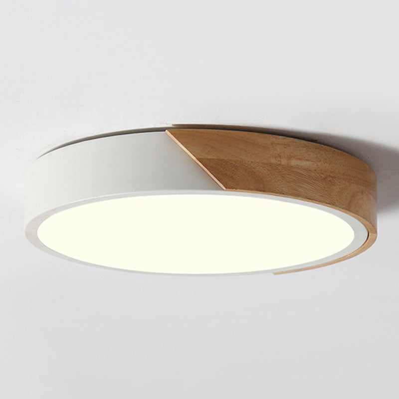 Modern Simple Macaroon Style Round Shape LED Ceiling Lamp Iron 1 Light for Living Room Balcony