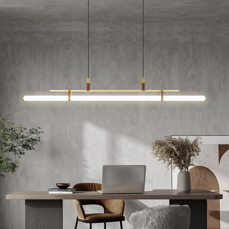 1 Light Linear Island Lighting Fixtures Contemporary Metal Island Pendants for Kitchen