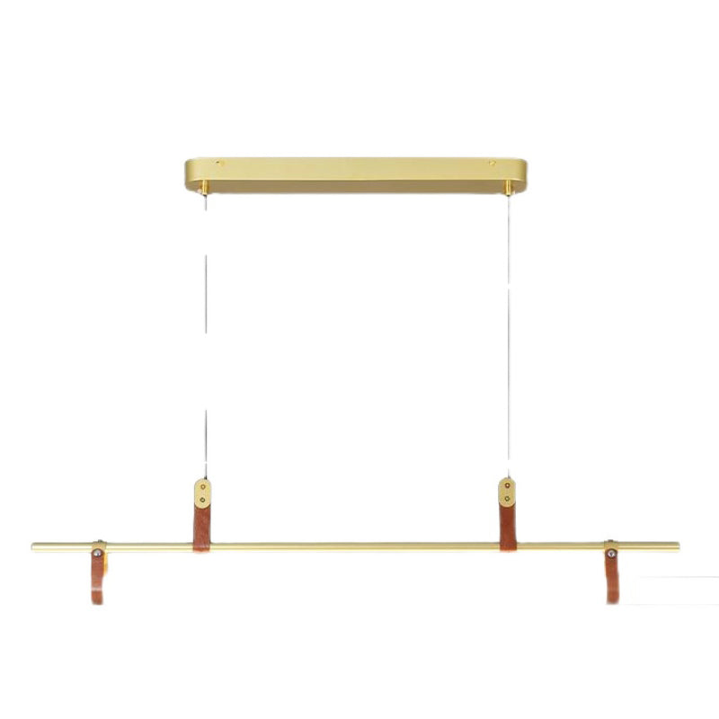 1 Light Linear Island Lighting Fixtures Contemporary Metal Island Pendants for Kitchen