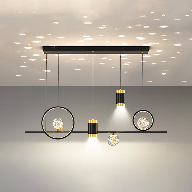 Cylinder Island Light Fixtures Contemporary Metal Pendant Lights for Kitchen