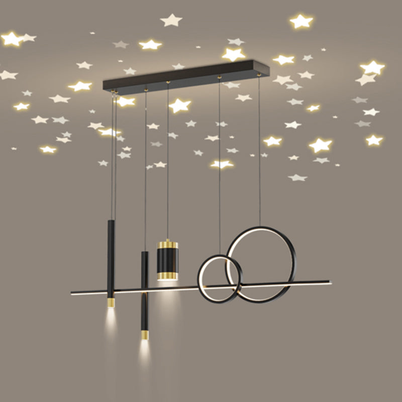 Cylinder Island Light Fixtures Contemporary Metal Pendant Lights for Kitchen