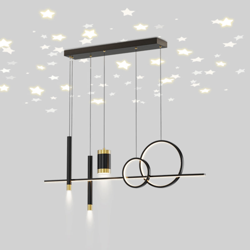 Cylinder Island Light Fixtures Contemporary Metal Pendant Lights for Kitchen