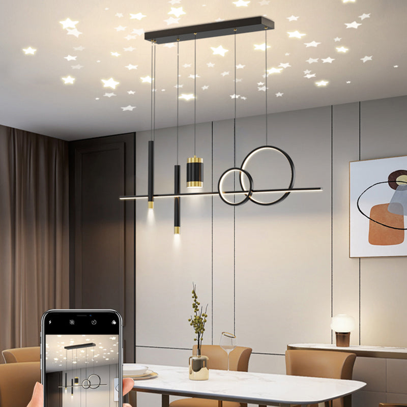 Cylinder Island Light Fixtures Contemporary Metal Pendant Lights for Kitchen