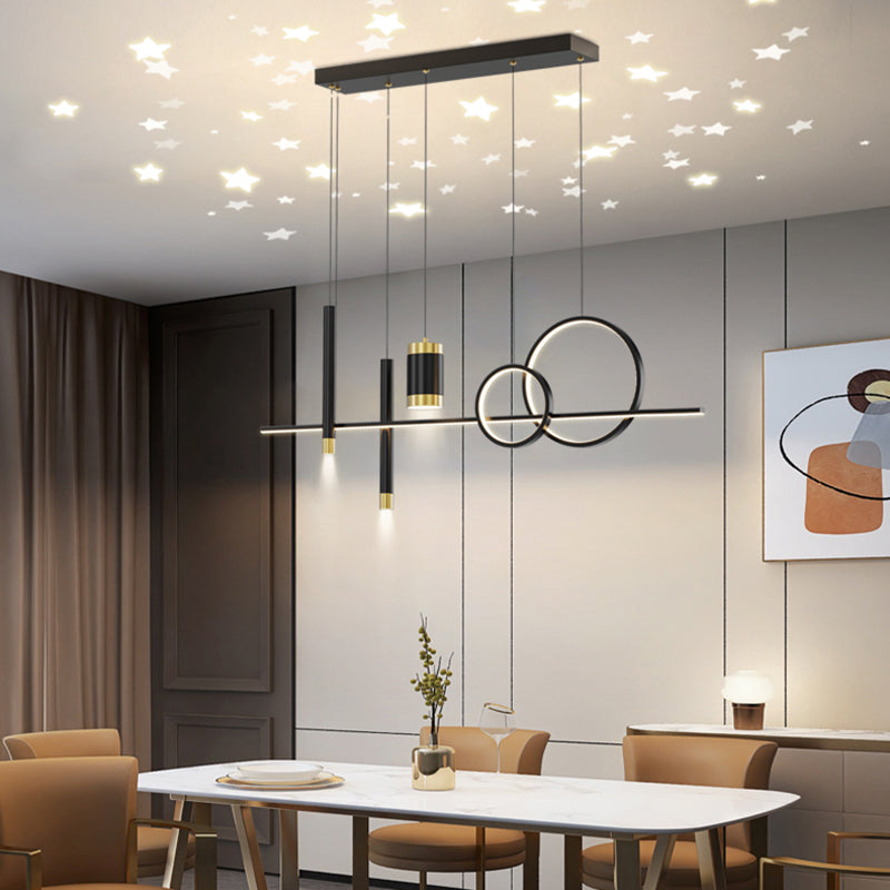 Cylinder Island Light Fixtures Contemporary Metal Pendant Lights for Kitchen