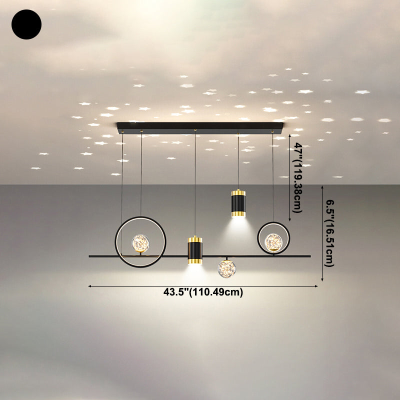 Cylinder Island Light Fixtures Contemporary Metal Pendant Lights for Kitchen