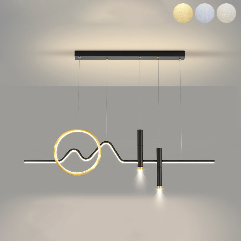 Cylinder Shape Island Lights Contemporary Style Metal Island Lighting