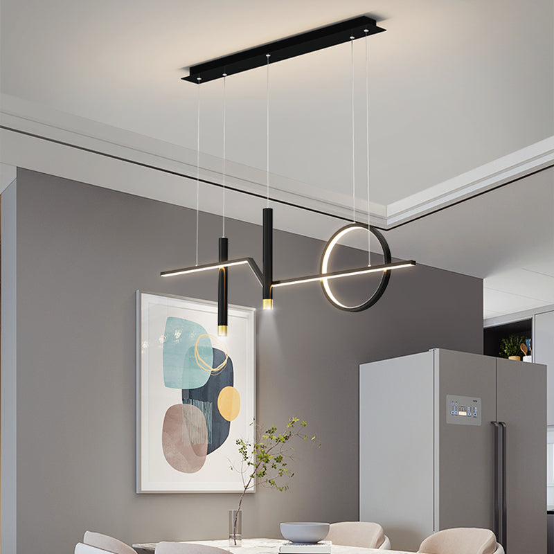 Cylinder Shape Island Lights Modern Style Metal 4 Light Island Lighting