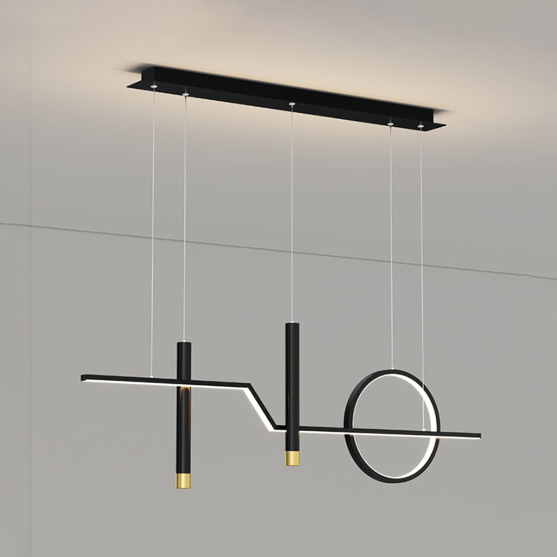 Cylinder Shape Island Lights Modern Style Metal 4 Light Island Lighting