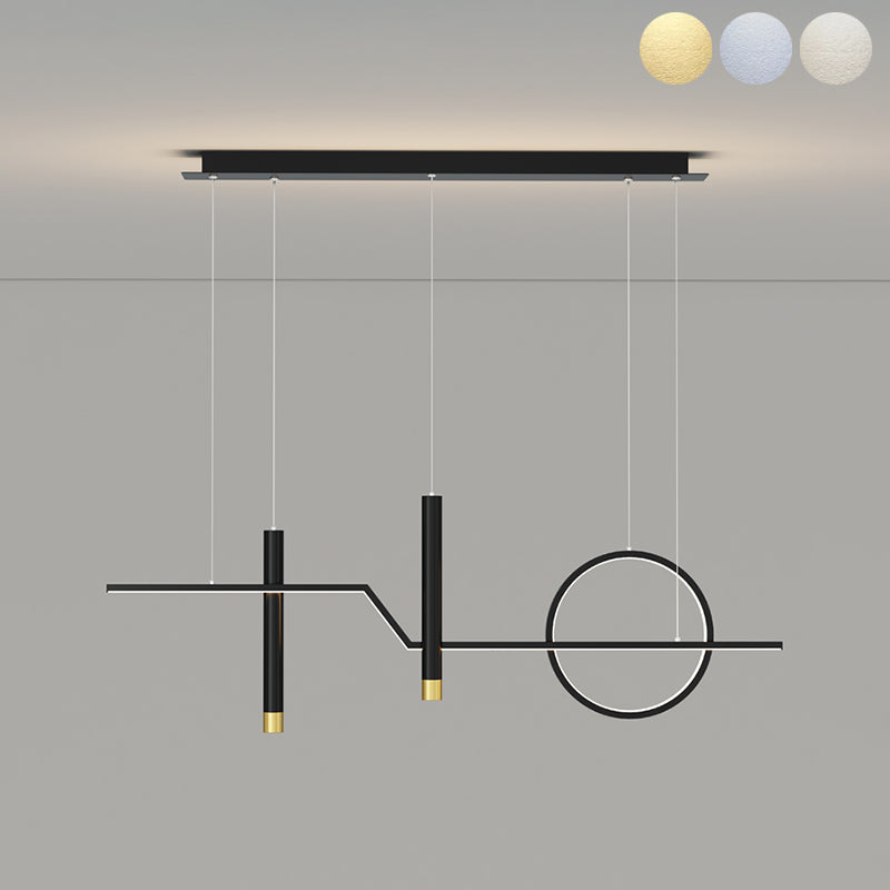 Cylinder Shape Island Lights Modern Style Metal 4 Light Island Lighting