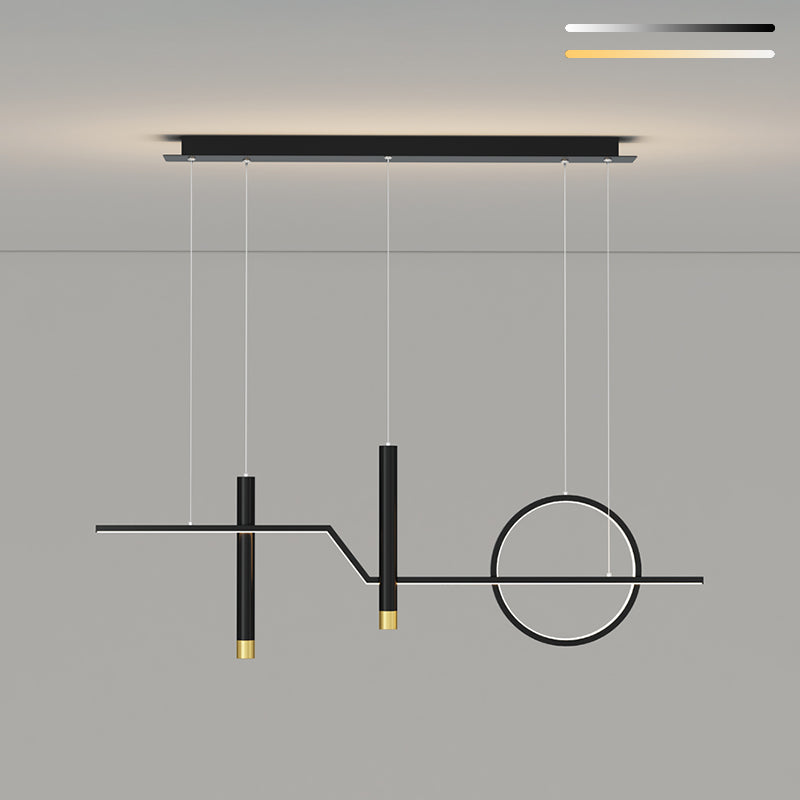 Cylinder Shape Island Lights Modern Style Metal 4 Light Island Lighting