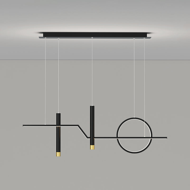 Cylinder Shape Island Lights Modern Style Metal 4 Light Island Lighting