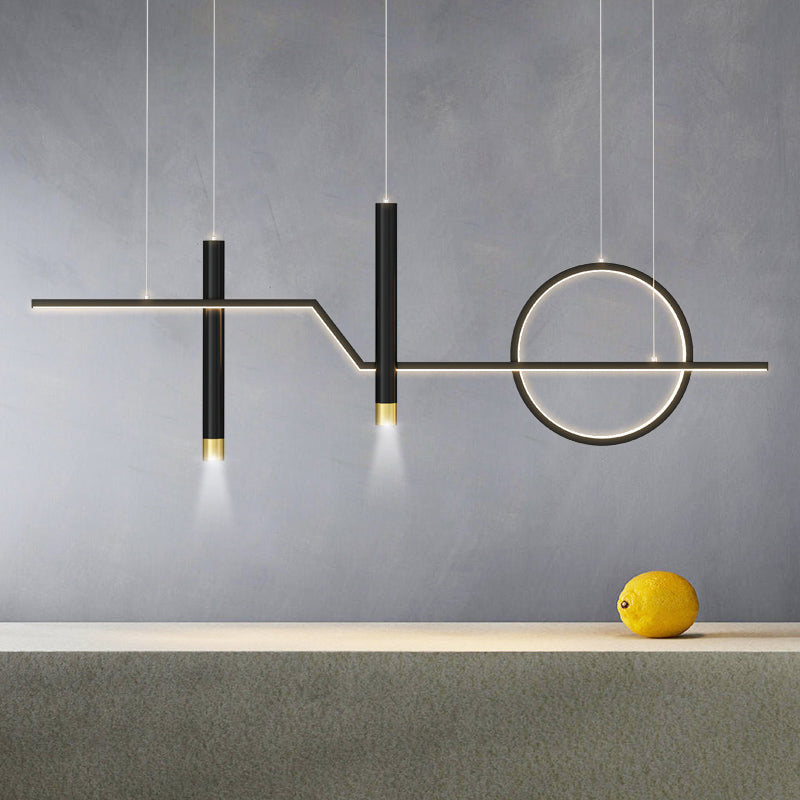 Cylinder Shape Island Lights Modern Style Metal 4 Light Island Lighting