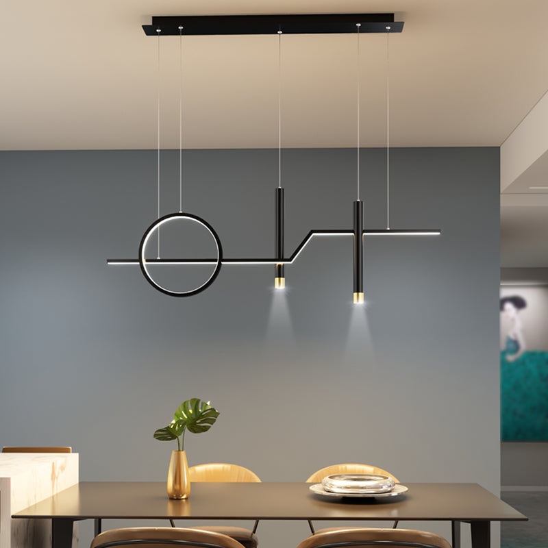 Cylinder Shape Island Lights Modern Style Metal 4 Light Island Lighting