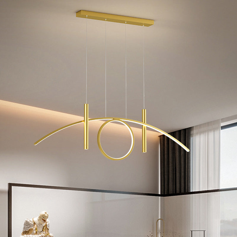 Linear Shape Island Lights Modern Style Metal 4-Light Island Lighting