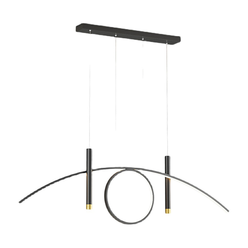 Linear Shape Island Lights Modern Style Metal 4-Light Island Lighting