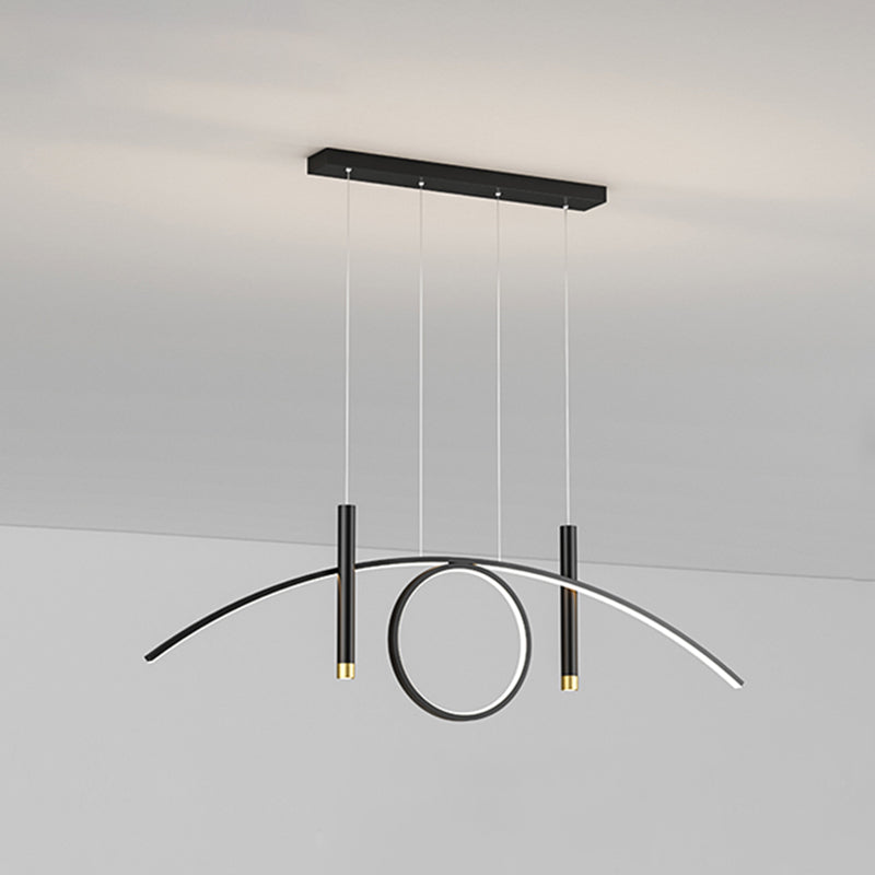 Linear Shape Island Lights Modern Style Metal 4-Light Island Lighting