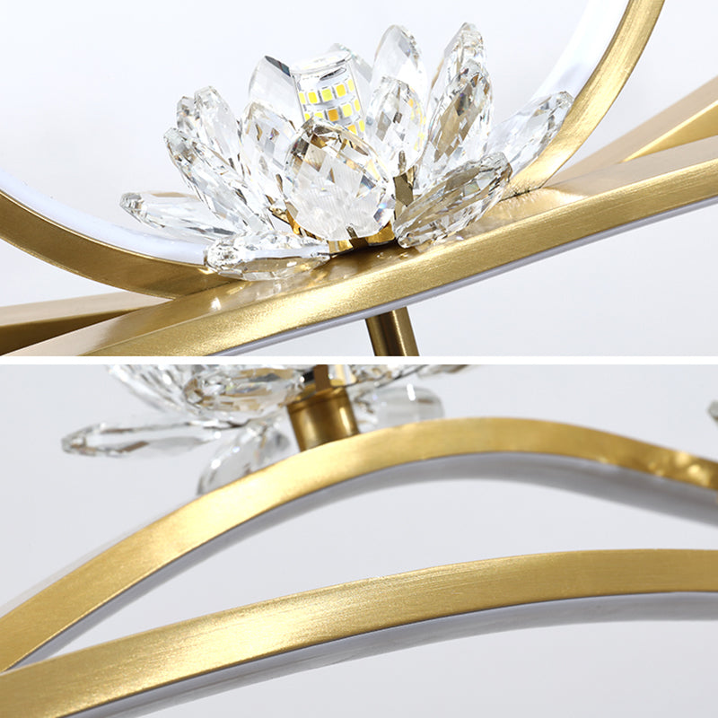 8 Light Linear Island Lighting Fixtures Contemporary Metal Island Pendants in Gold