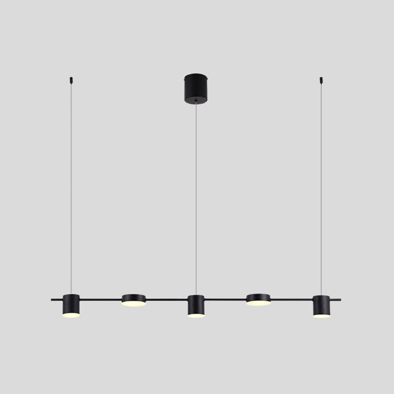 Cylinder Island Lighting Fixtures Contemporary Metal Island Chandelier Lights for Kitchen