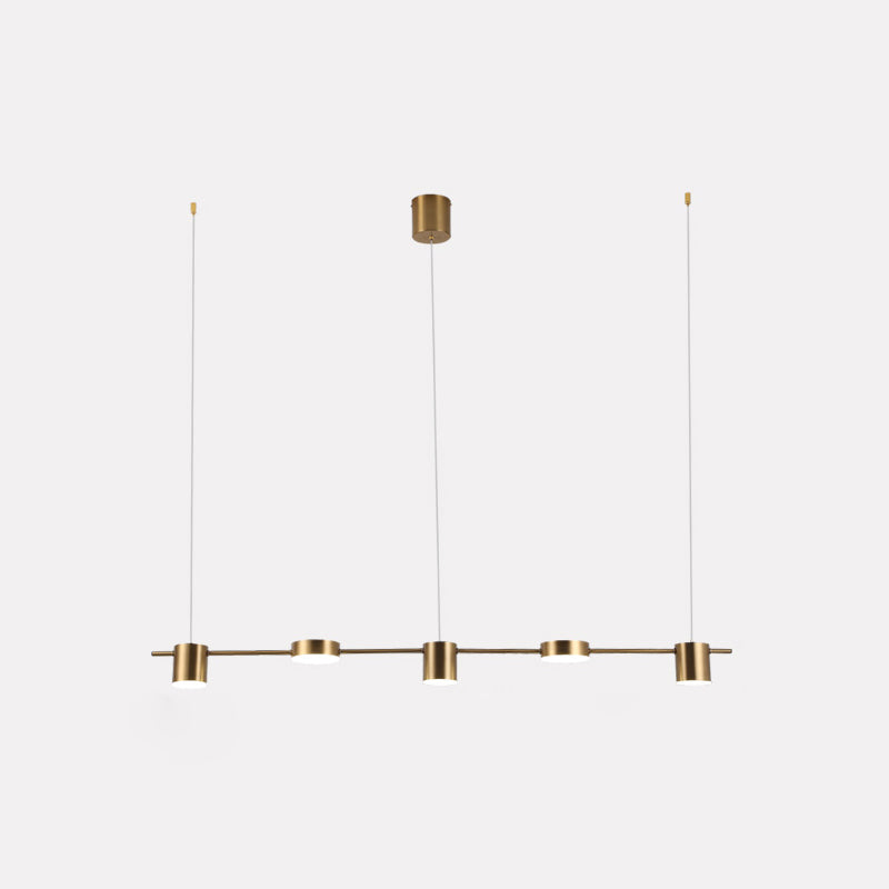 Cylinder Island Lighting Fixtures Contemporary Metal Island Chandelier Lights for Kitchen