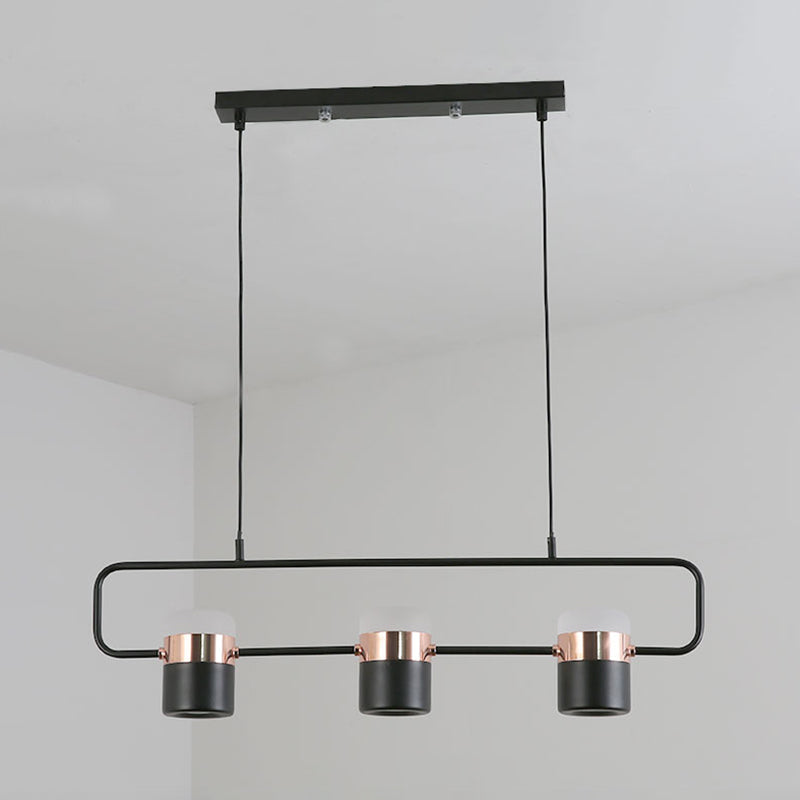 Cylinder Island Lighting Contemporary Metal Island Chandelier Lights for Kitchen