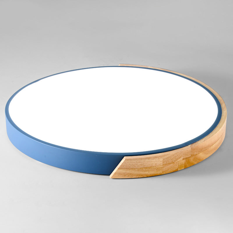 Modern Macaroon LED Ceiling Lamp Iron Circular Flush Mount for Aisle