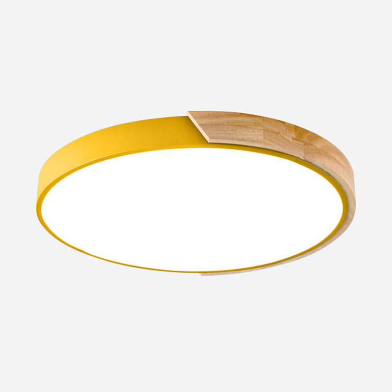 Modern Macaroon LED Ceiling Lamp Iron Circular Flush Mount for Aisle