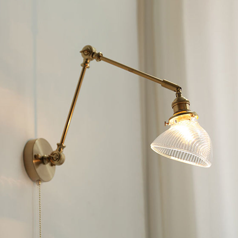 Geometric Metal Wall Light Modern Style 1 Light Wall Mount Light Fixture in Brass