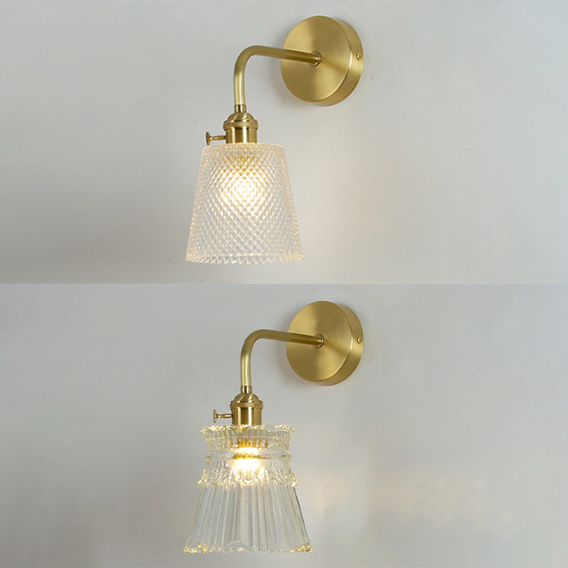Geometrische Glas Wandleuchte moderne Stil 1 Lichtwandhalterung Leuchte in Gold