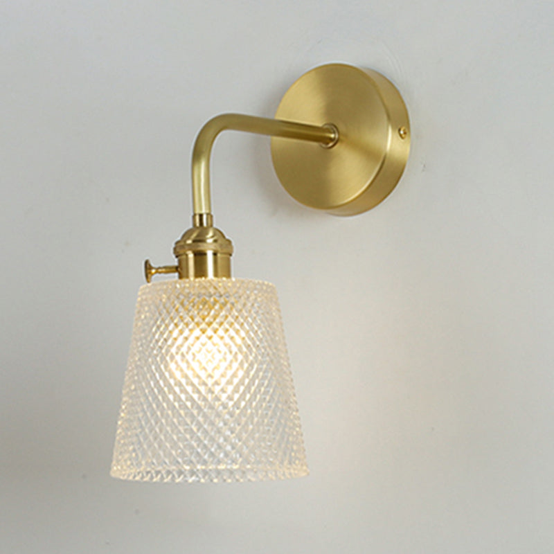 Geometrische Glas Wandleuchte moderne Stil 1 Lichtwandhalterung Leuchte in Gold