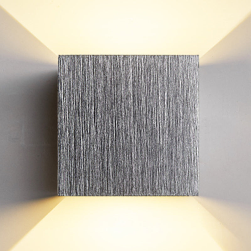 Square Shape Metal Wall Light Modern Style 2-Lights Wall Mount Light Fixture