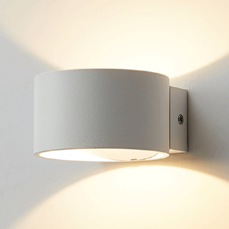 Half Cylinder Metal Wall Light Modern Style 2 Lights Wall Mounted Light Fixture