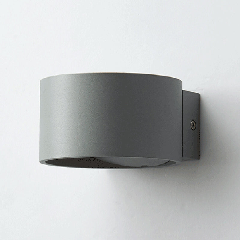 Half Cylinder Metal Wall Light Modern Style 2 Lights Wall Mounted Light Fixture