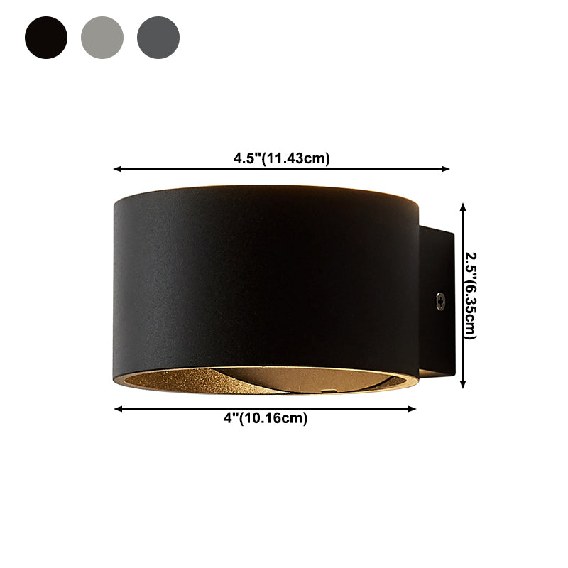 Half Cylinder Metal Wall Light Modern Style 2 Lights Wall Mounted Light Fixture