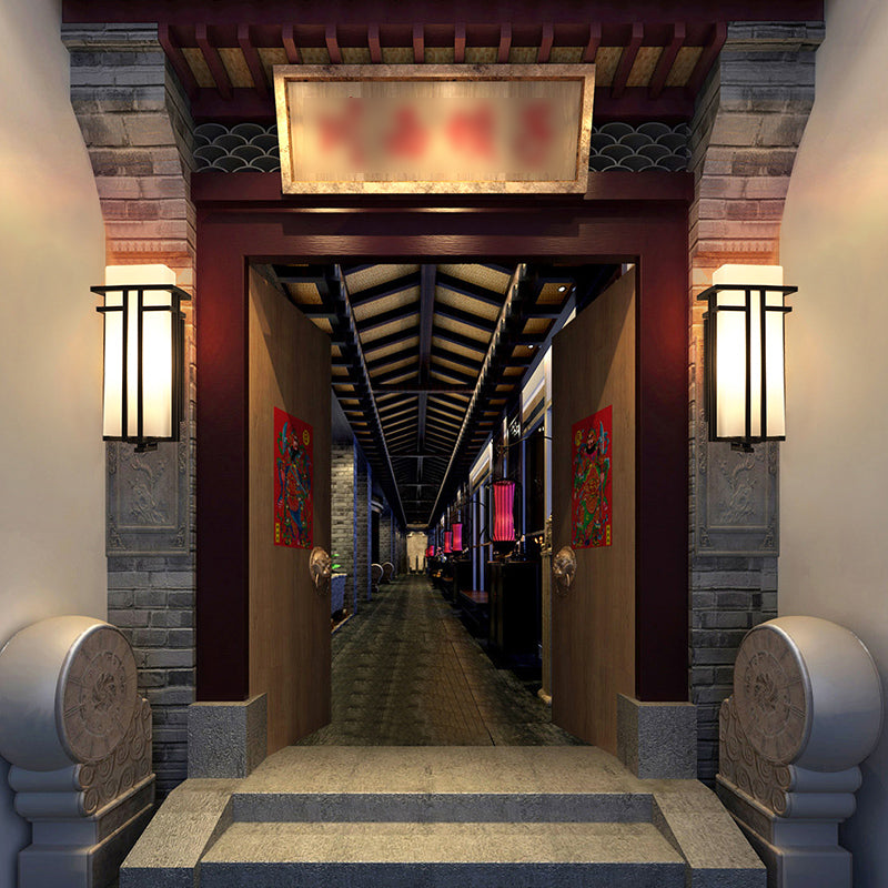 Luz de pared de vidrio de forma cuadrada estilo moderno 1 lámpara de montaje de pared ligera en negro