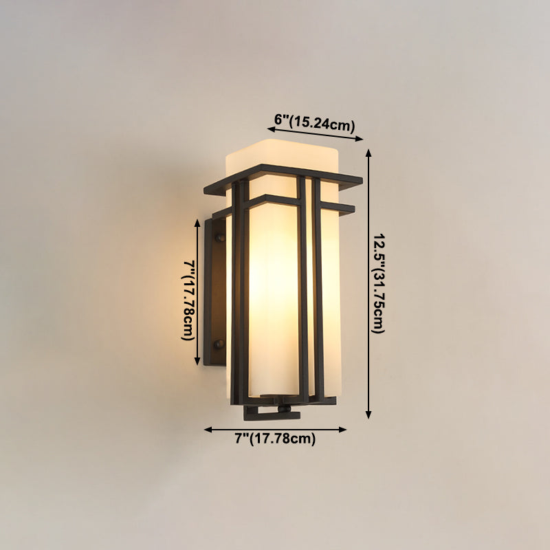 Luz de pared de vidrio de forma cuadrada estilo moderno 1 lámpara de montaje de pared ligera en negro