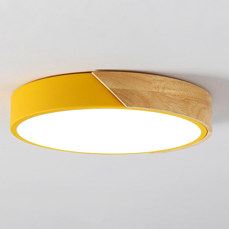 Modern Macaroon Round Shape Ceiling Lamp Iron LED Ceiling Light for Bedroom