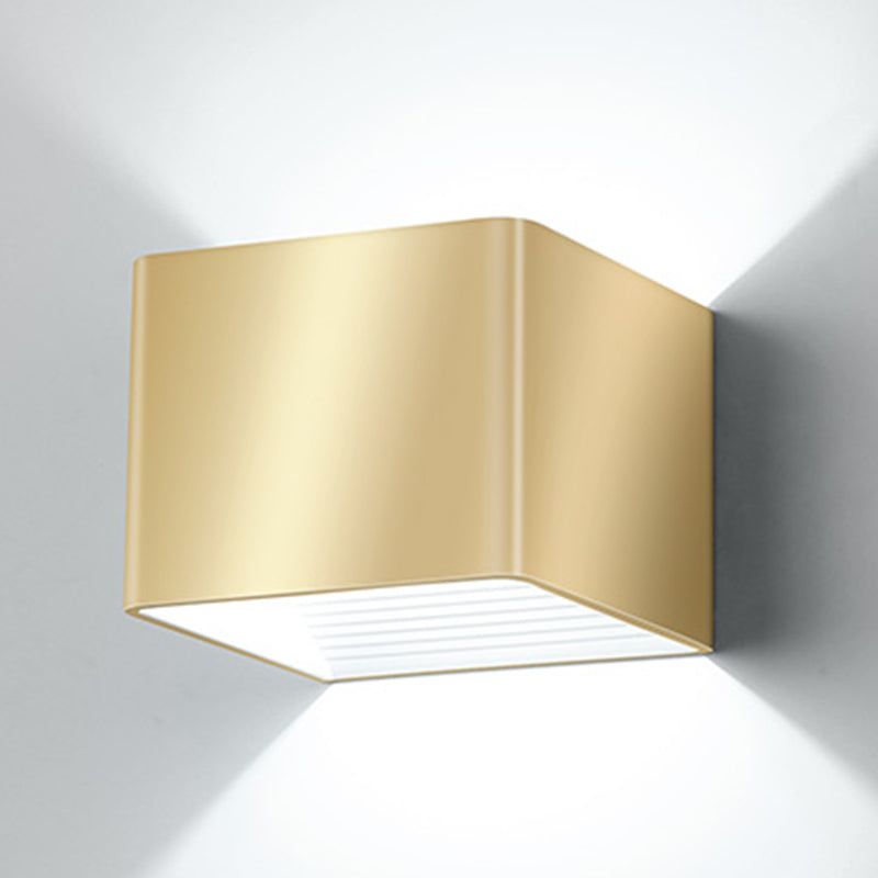 Metal Square Wall Sconces Contemporary Style 2 Lights Wall Washer Sconce