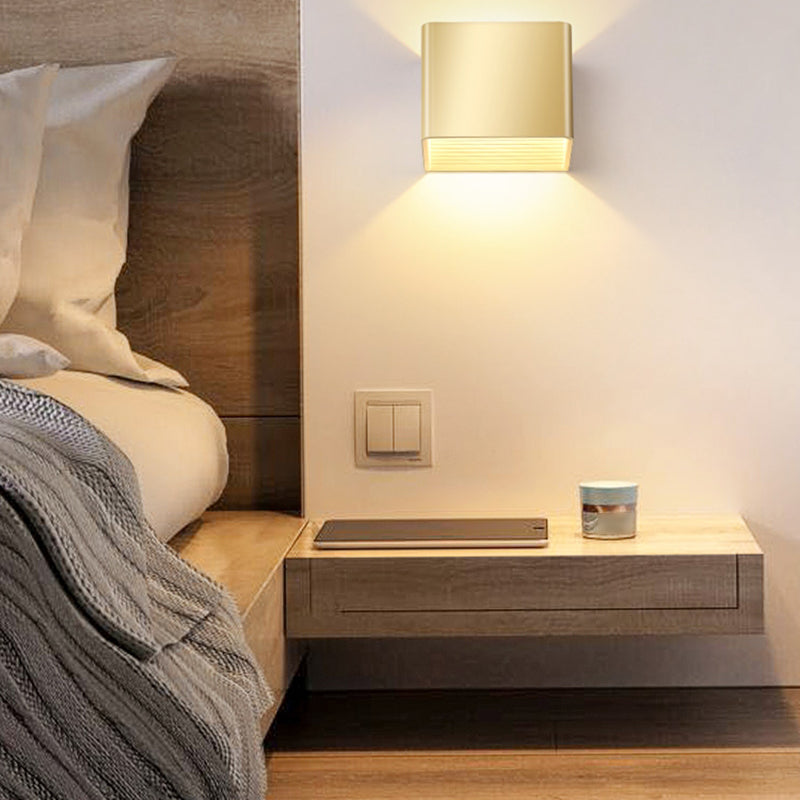 Metal Square Wall Sconces Contemporary Style 2 Lights Wall Washer Sconce