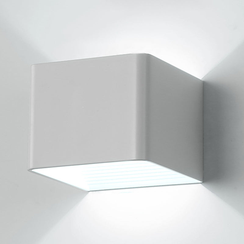 Metal Square Wall Sconces Contemporary Style 2 Lights Wall Washer Sconce