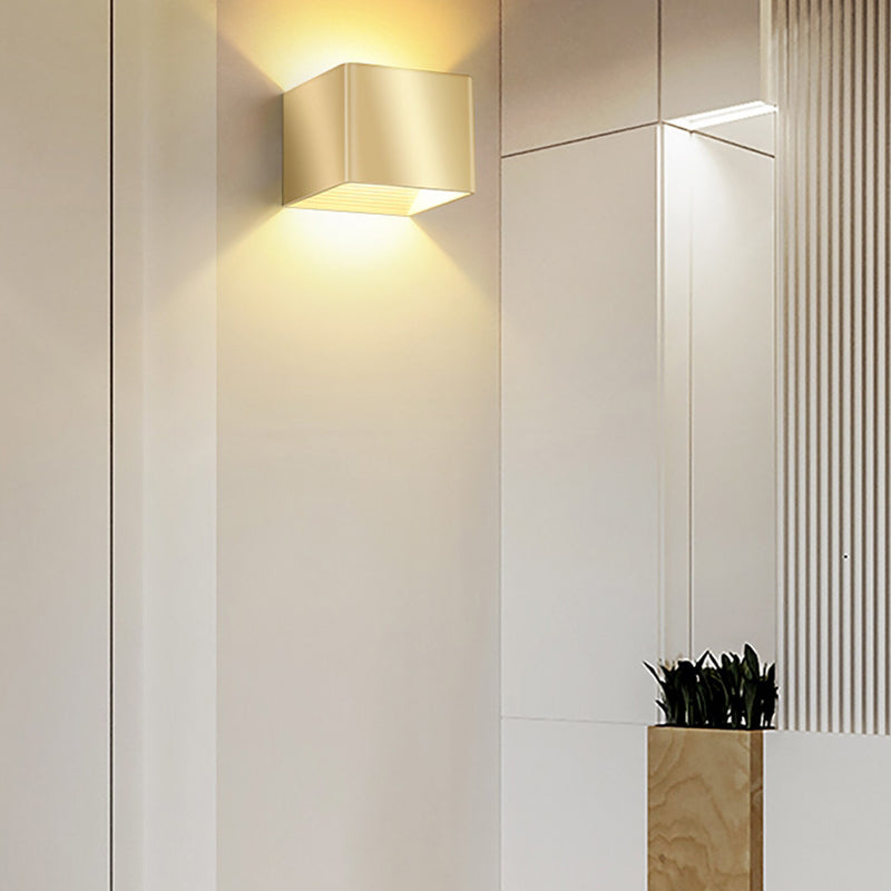 Apliques de pared cuadrados de metal estilo contemporáneo 2 luces lavadora de pared